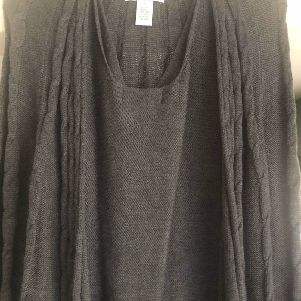 100% Wool: Sweater, Skirt, Sweat pants and tank top outfit.